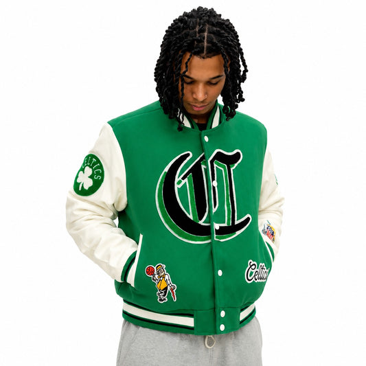 Boston Celtics Premium Green & White College Varsity Jacket