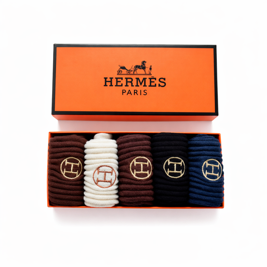 Box with Five Hermes Socks