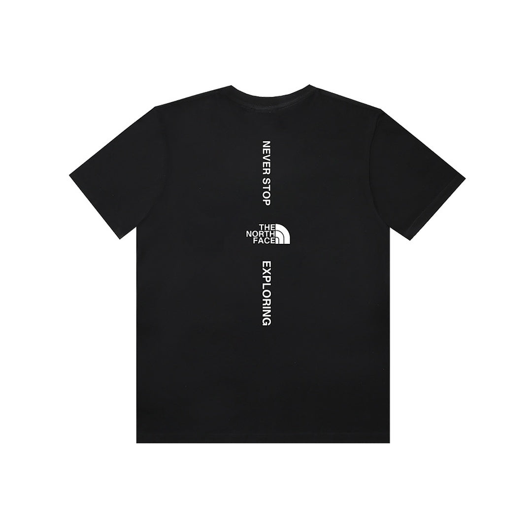 The North Face Vertical Logo Never Stop Exploring T-Shirt – Clean and Contemporary Style