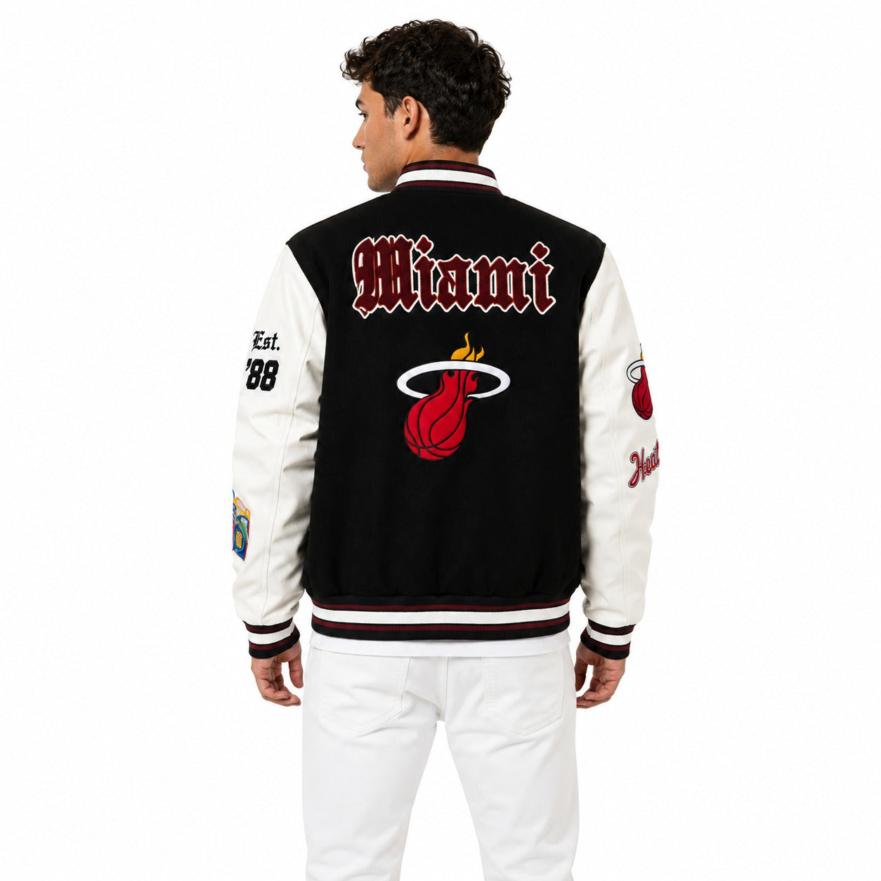 Miami Heat Black & White College Varsity Jacket