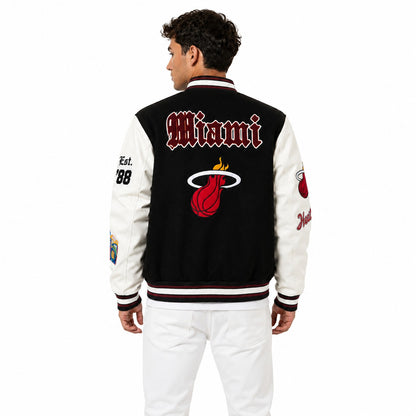 Miami Heat Black & White College Varsity Jacket