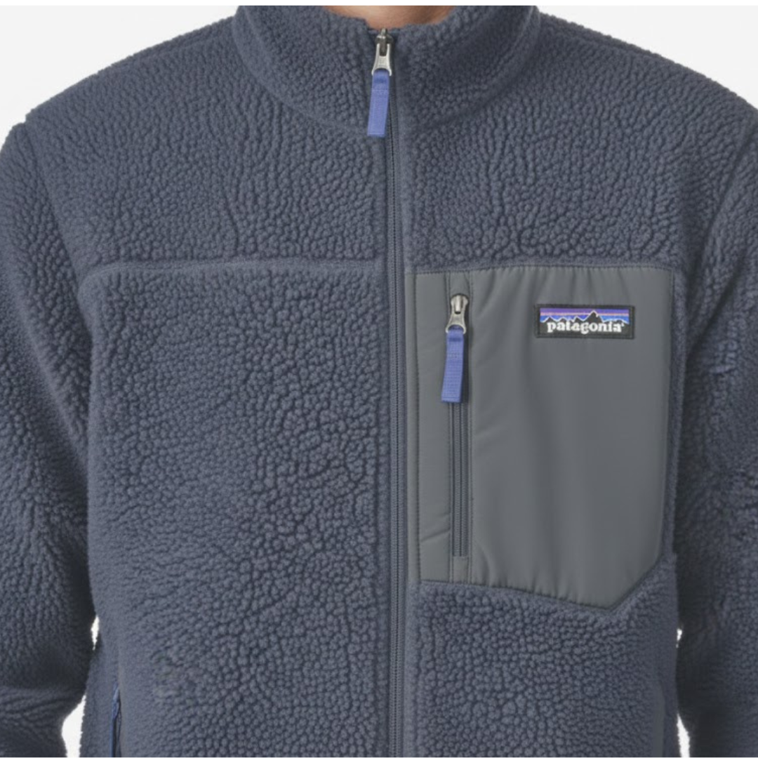 Men’s Navy Black Fleece Zip-Up Jacket