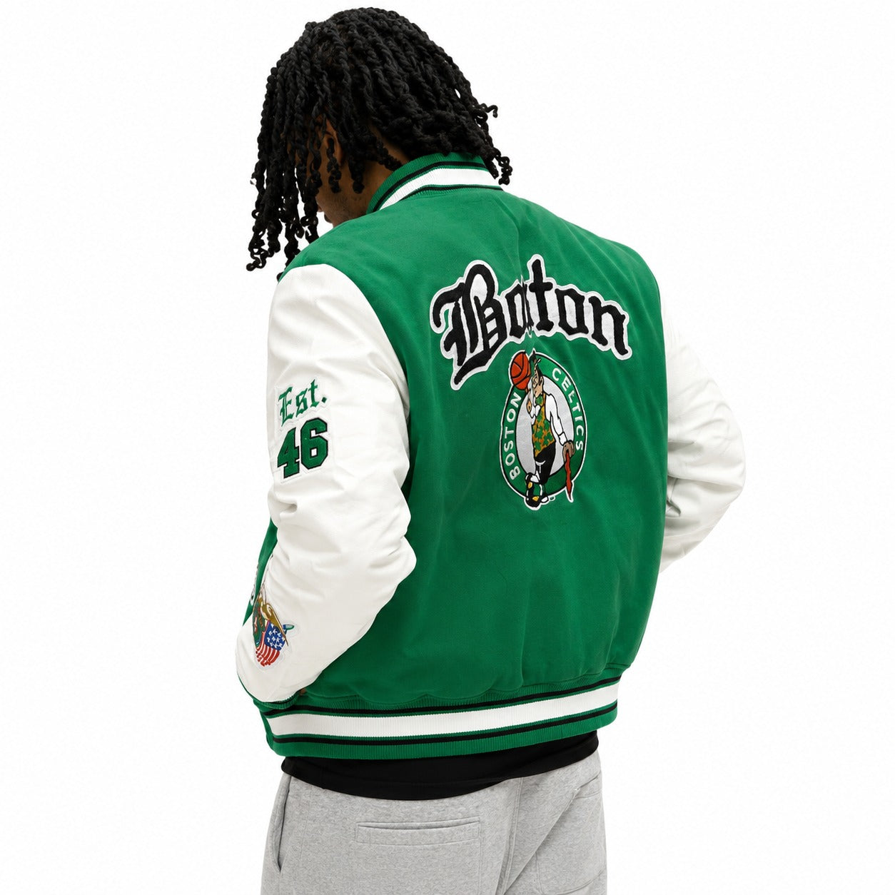 Boston Celtics Premium Green & White College Varsity Jacket