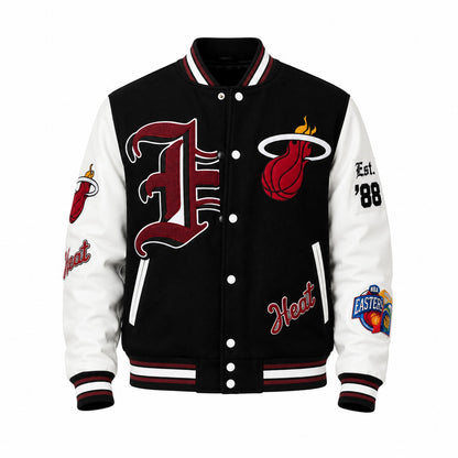 Miami Heat Black & White College Varsity Jacket