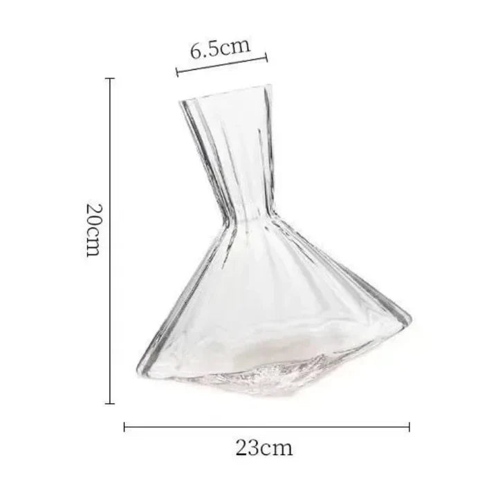 Decanter de Vinho Rotativo em Cristal com Base de Madeira 1500ml