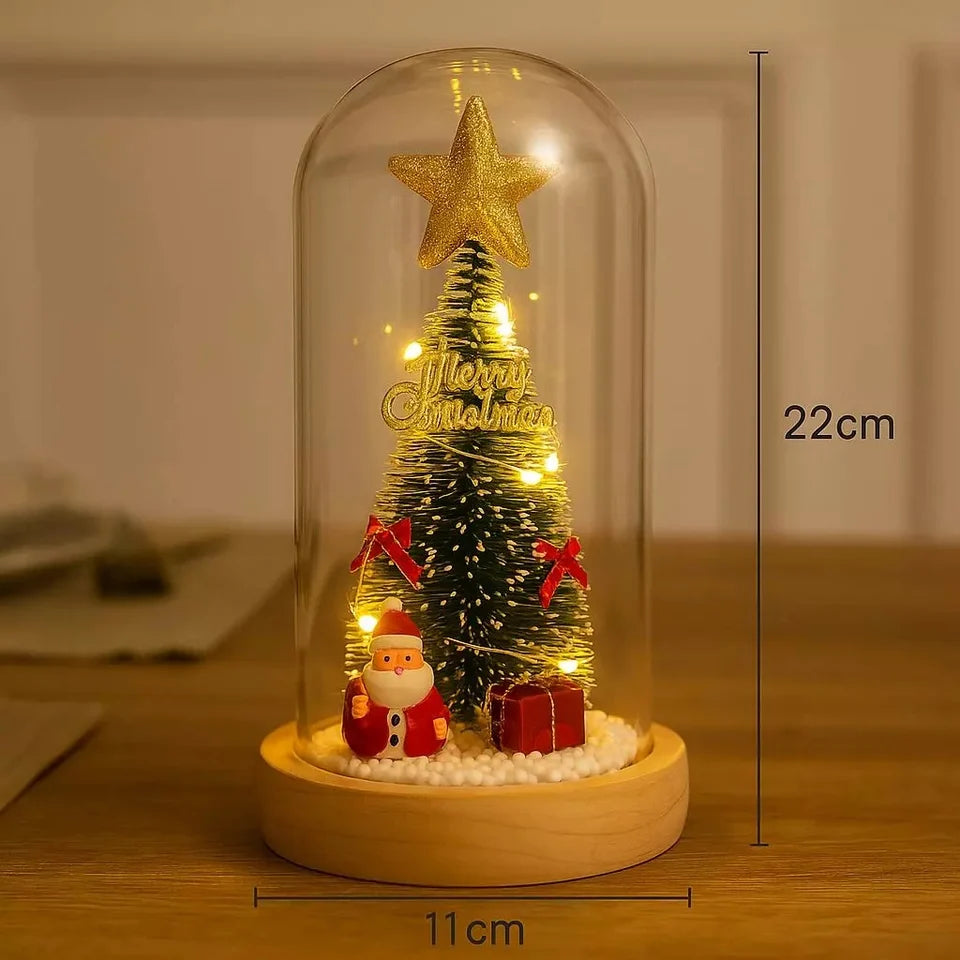 Luminária de Mesa de Natal com Árvore e Luz LED Casa Splendida