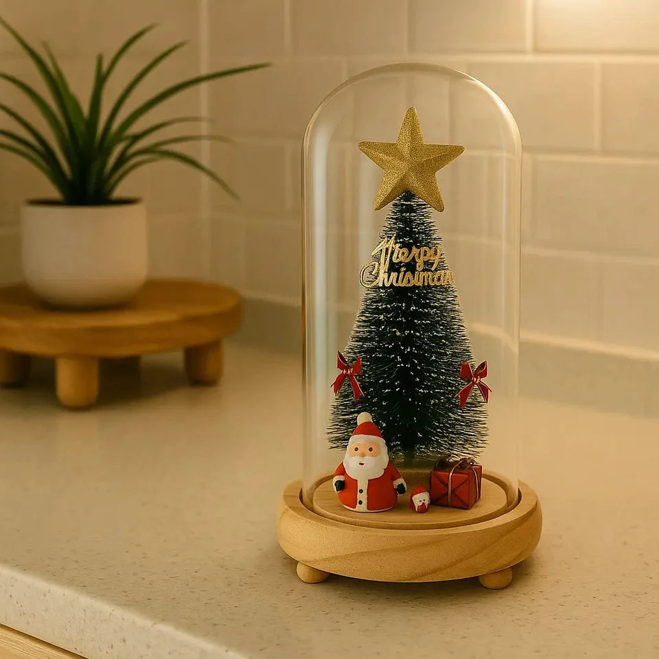Luminária de Mesa de Natal com Árvore e Luz LED Casa Splendida