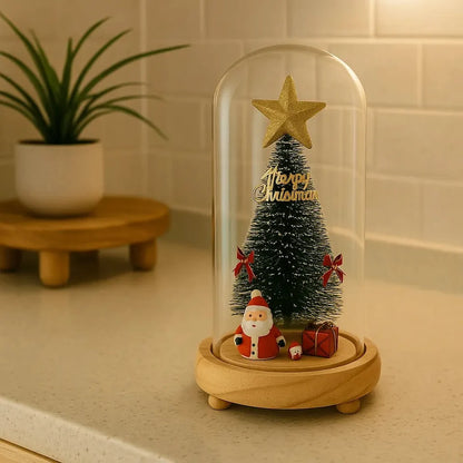 Luminária de Mesa de Natal com Árvore e Luz LED Casa Splendida