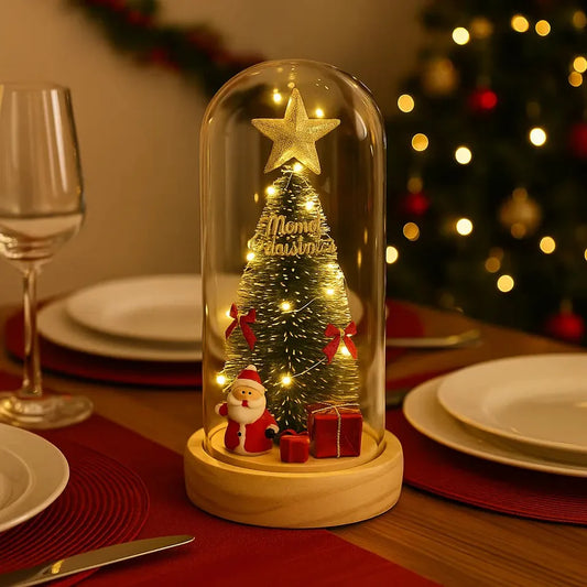 Luminária de Mesa de Natal com Árvore e Luz LED Casa Splendida