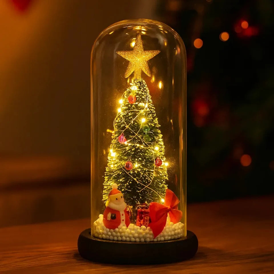 Luminária de Mesa de Natal com Árvore e Luz LED Casa Splendida