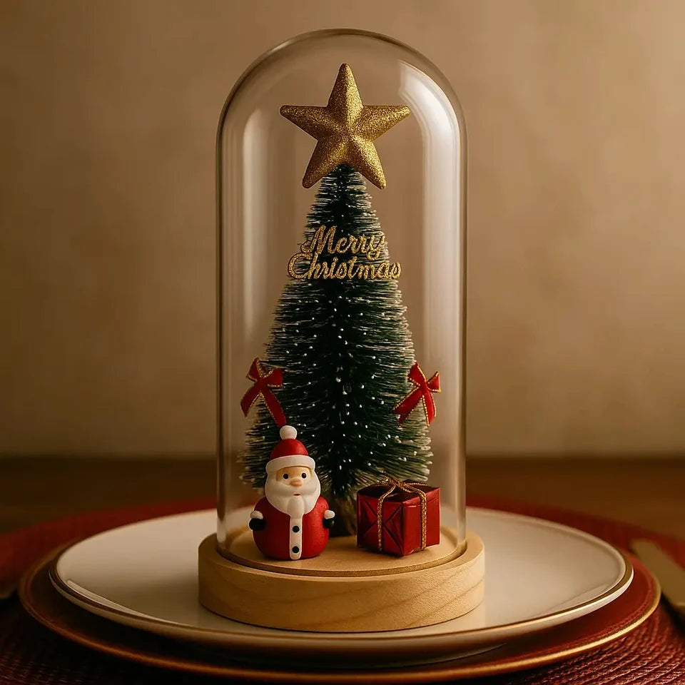 Luminária de Mesa de Natal com Árvore e Luz LED Casa Splendida