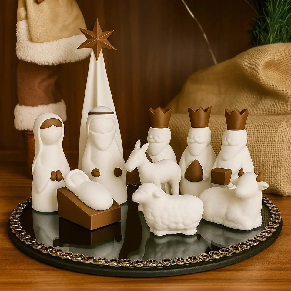 Presépio de Natal 3D Completo - 10 Peças NF presentes