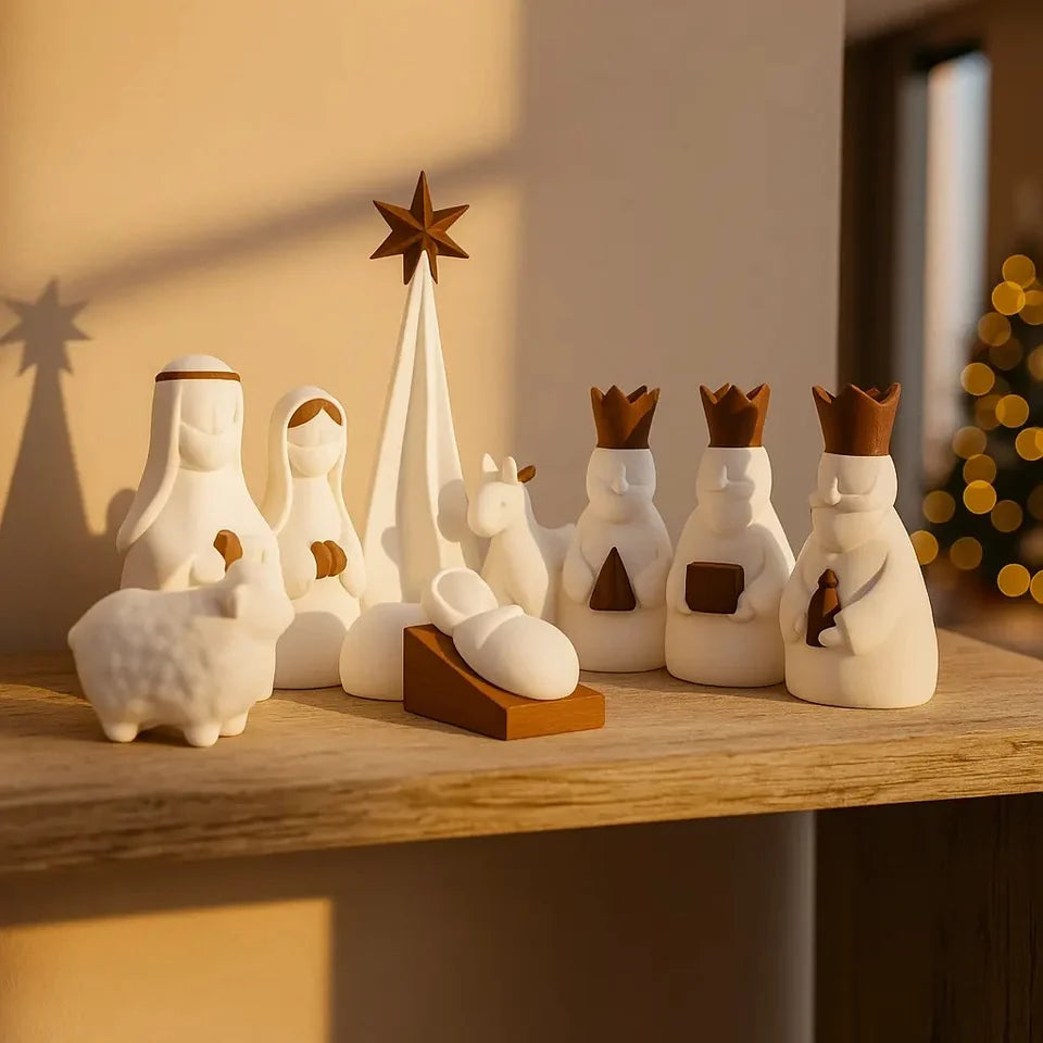 Presépio de Natal 3D Completo - 10 Peças NF presentes