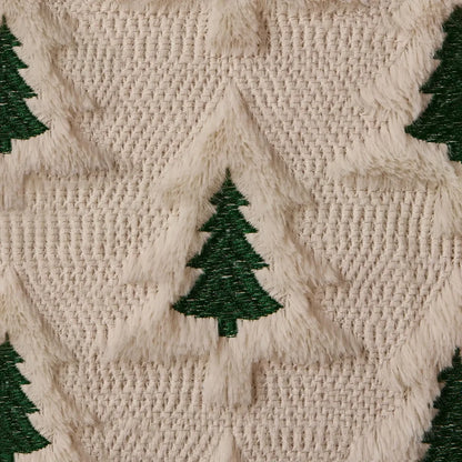 Kit 2 Peças Capa de Almofada de Natal Pinheiros Coloridos em Pelúcia 45x45 cm