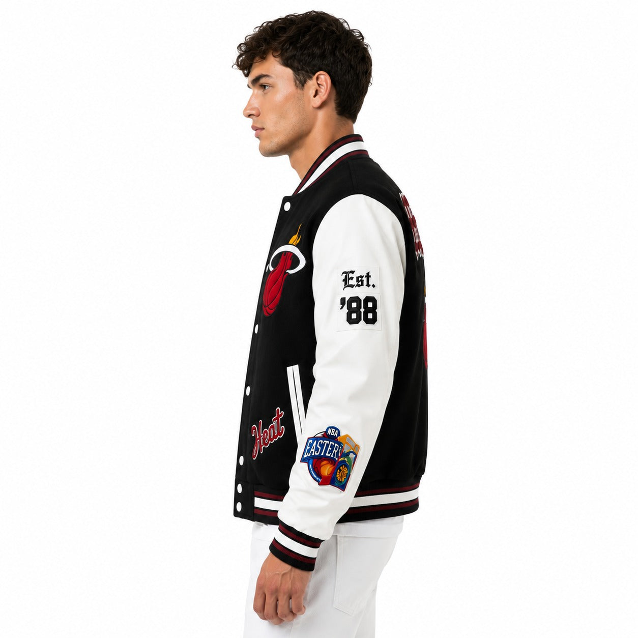 Miami Heat Black & White College Varsity Jacket