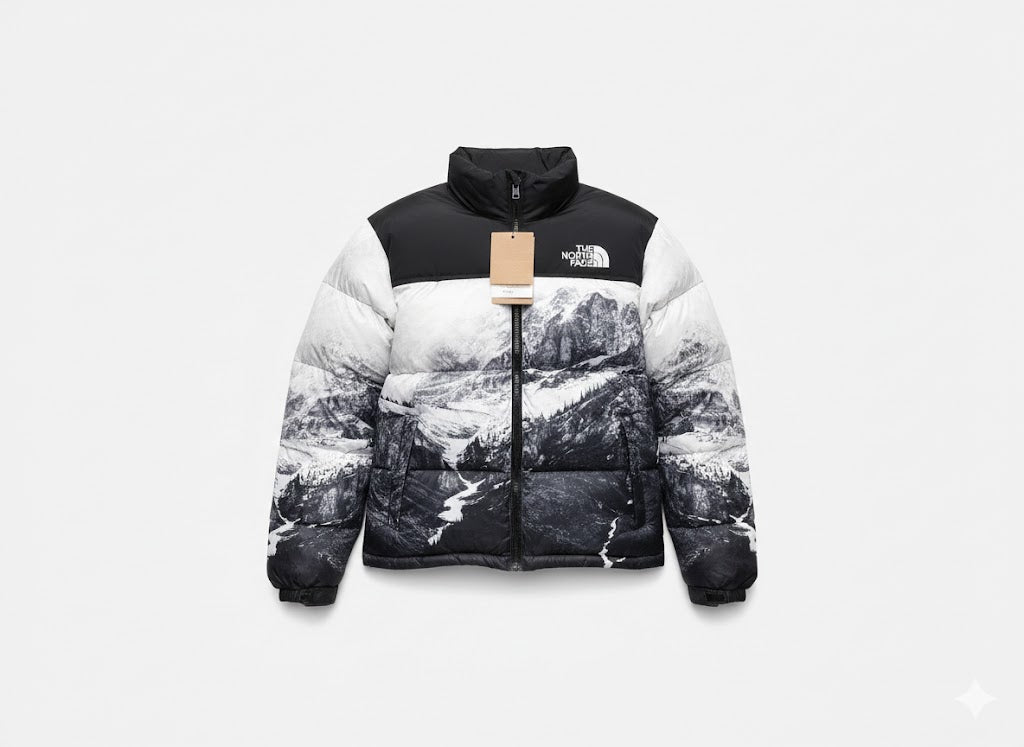 The North Face Nuptse Puffer Jacket - Mountain Print