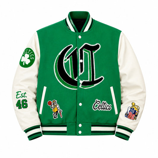 Boston Celtics Premium Green & White College Varsity Jacket