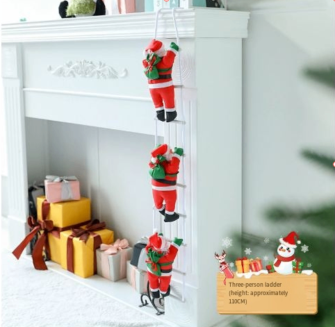 Papai Noel na escadinha para Decoração de Natal
