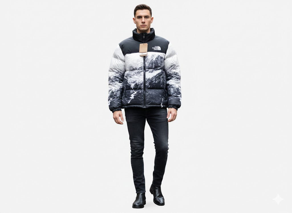 The North Face Nuptse Puffer Jacket - Mountain Print