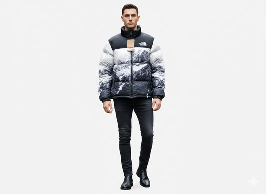 The North Face Nuptse Puffer Jacket - Mountain Print